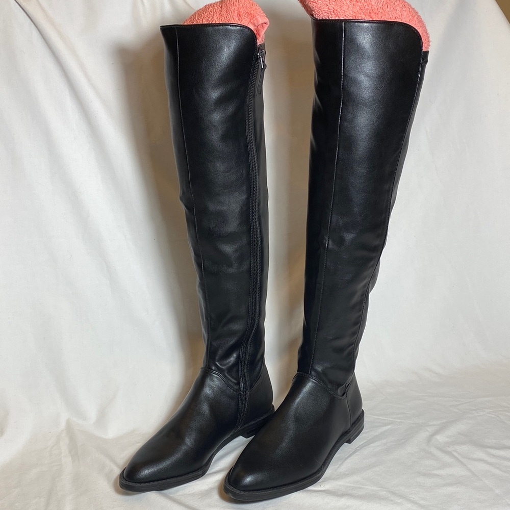 Franco Sarto Black Over-the-Knee Women's Faux Leather W6 New without tag or box